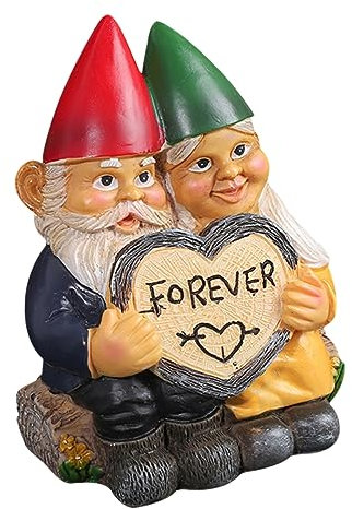 Amosfun Wichtelpaar Sammlerfigur Dekorative Wichtelfiguren Paar-sammelfigur Gnom-gartenskulptur Gartenzwerge Verzierungen Gartenfiguren Verzierungen Gnom-Ornamente Karikatur Harz Liebhaber