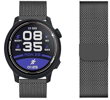 LXURY Metall Edelstahl Armbänder Kompatibel mit Coros Pace 2/Coros Apex 42mm Armband Magnetisch Einstellbar Mesh Ersatzarmband für Coros Pace 2/Apex 42mm Uhrenarmband (5)