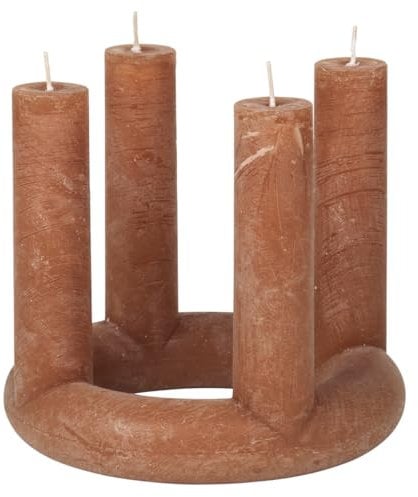 Broste Copenhagen Skulptur-Kerze Lucille in der Farbe Idian Tan, Einfarbiges Paraffin, Maße Ø20cm x 18cm, 45800458