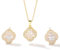 Gkaopi Vierblättriges Kleeblatt Schmuckset für Damen und Mädchen Anhänger Halskette Ohrstecker Hypoallergen Schmuck Set Verstellbarer Ketten Lucky Jewelry
