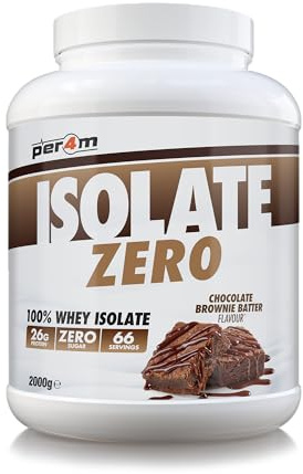 Per4m Isolate Zero, hochreines Proteinisolat, maximaler Proteingehalt bei minimalem Fett & Zucker, laktosereduziert & gut verträglich, für innere Balance täglich – Schokoladen-Brownie-Teig – 2kg