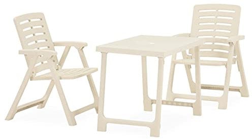 Camerina 3-TLG. Bistro-Set Klappbar Kunststoff Weiß Outdoor Bistro Set GartenstüHle