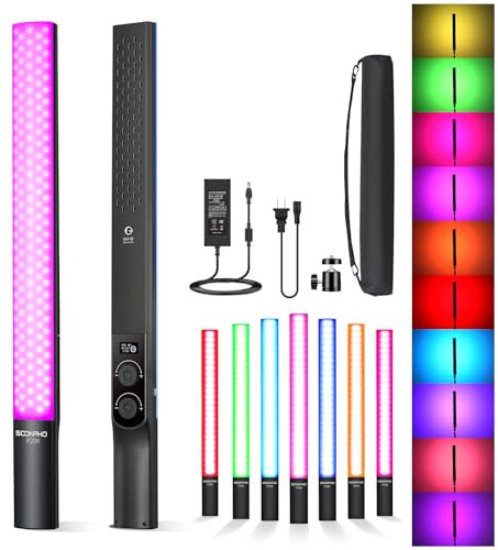 Soonpho Vidéo Bâton Lumineux Stick Light Tube RGB LED Bâton Lumineux pour Studio 2500K-8500K CRI≥97 TLCI≥97