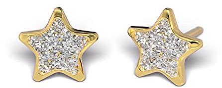 Studex, Sensitive, Ohring, Ohrringe, Nachfolgeschmuck, Glitter S3544STX, Stern Glitter, Crystal, vergoldet, Chirurgenstahl