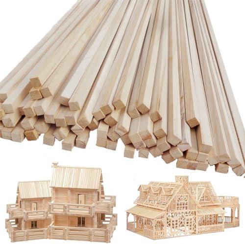 50 Stück Holzstäbe zum Basteln - Holzstäbe 30 cm x 5 mm x 5 mm, Unbehandelte Naturholz Hochwertige für Handwerk und Heimwerker
