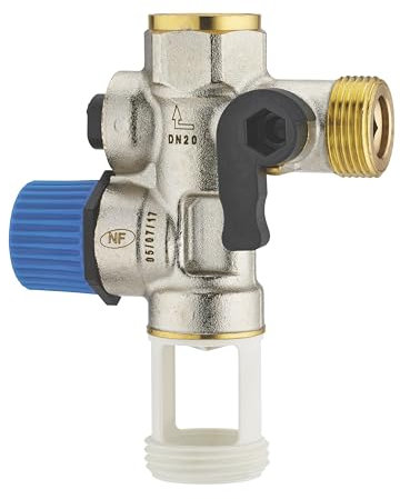 Groupe de sécurité droit norme NF 20x27 (3/4) siège inox anti corrosion chauffe eau/cumulus NOYON & THIEBAULT