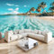 Carta da Parati Camera Letto Vista Sul Mare Della Spiaggia Dell'Oceano 200x140cm Fotomurali Moda Decorazione da Muro Poster Carta da Parati Murale 3D per Soggiorno Ufficio, Multicolore