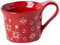 DimyFew 1PC Weihnachtsgeschirr Keramikdekoration Weihnachtsgeschirr für Tischferien Innenfamilientreffen, Rote Tasse