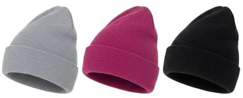 A2Z Ladies Hats Pack of 3 Chenille Knitted Beanie Lightweight Stretchy Soft Feel Winter Warm Cozy Caps Comfortable Women Winter Accessories Fashionable Hats