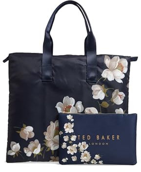 Ted Baker Gisela Falttasche mit Perlendruck, Dunkelblau, X-Large