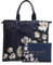 Ted Baker Gisela Falttasche mit Perlendruck, Dunkelblau, X-Large