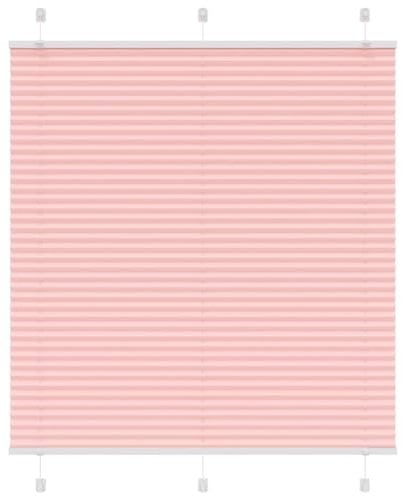 vidaXL Plissee Rosa 115x150 cm Stoffbreite 114,4 cm Polyester, Faltrollo, Klemmfix, Plisseerollo, Jalousie, Rollo, Plisseerollo für Fenster