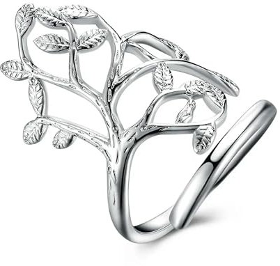 Bague en Argent Sterling plaquée pour Femme Arbre de Vie Taille réglable B542 - par défaut