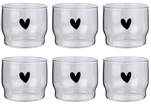 BUTLERS LOVELY 6x Trinkglas Herz