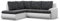 Mebligo - Ecksofa mit Schlaffunktion und 2 Bettkasten Schwarz + Grau 230x89x200 (BxHxT) FORESTA - Links Eckcouch, Sofas & Couches, Couch L Form, Cauchsofa, Sofa Wohnzimmer, Ecke Sofa