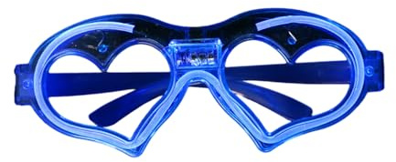 Glühende herzförmige Farbtöne beleuchtete Brillen leuchtende Brille auffällige LED 3 Modi Brillen für Festliche Partys Blau