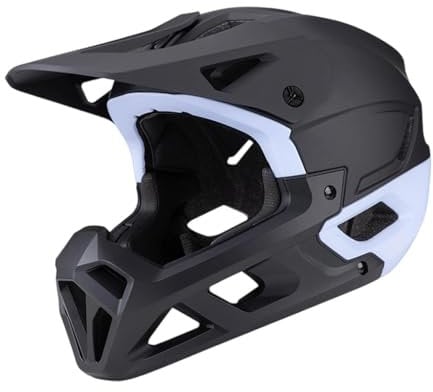Qianly Mountainbike mit Abnehmbarem Kinnpolster, Belüftet für Herren Und Damen, Schwarz Blau