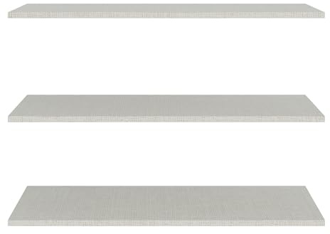 Forte VODOL Einlageböden-Set, 3er Set, ideal für Schränke und Regal der VODOL Serie, Holzwerkstoff, Grau Textilnachbildung, 117,2 cm breit x 52,7 cm hoch x 2,2 cm tief