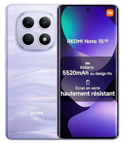 XIAOMI REDMI Note 15 5G, Smartphone 8+256GB, Viola Nebbia, Resistenza IP65