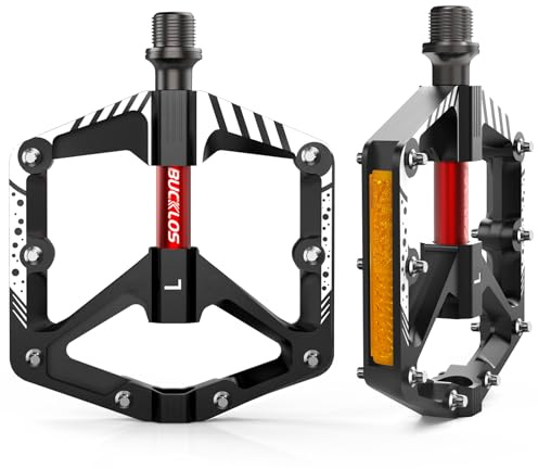 AEYINO Aluminum Flat MTB Bike Pedals with Reflectors - 9/16