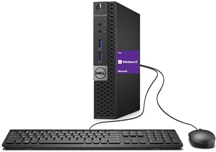 Dell Optiplex 3040 Mini Desktop Computer PC, Intel Pentium G4400 8 GB RAM, SSD da 256 GB, WiFi, Bluetooth, tastiera US QWERTY, Windows 11 Pro (ricondizionato)