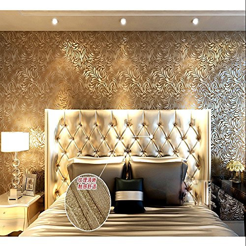 KeTian Moderne, minimalistische tiefe Prägung von hoher Textur, Tapetenrolle für Wohnzimmer, Schlafzimmer, braune Tapete (1,73 m B x 10 m L) = 5,3 m²