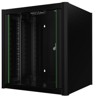LOGON RWM12U56BL Wall mounted rack 12U Black rack - racks (Wall mounted rack, Glass, Round, Black, 48.3 cm (19), Passive)