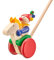 Selecta 62029 Trotto, Schiebefigur, Schiebe-und Nachziehspielzeug aus Holz, 17 cm