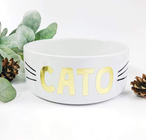 Personalised Cat Bowl | Christmas Pet Gift | Small Ceramic Bowl with treats