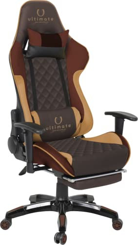 Ultimate Gaming Orion Chaise de Gaming, Simili Cuir Polyuréthane Métal, Marron, Grande