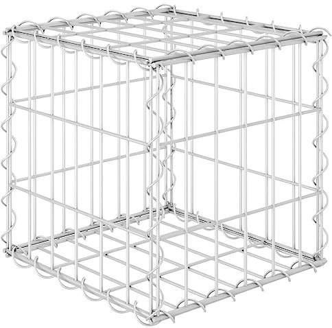 vidaXL Gabbione per Fioriera a Cubo Gabbia Rete per Aiuola Accessori Arredo da Giardino Giardinaggio Orto Rialzato in Filo d'Acciaio