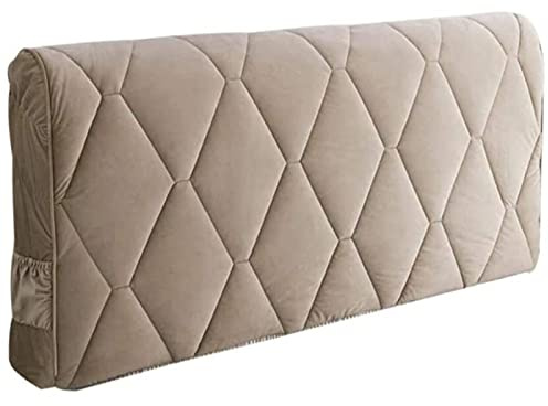 Kopfteilbezug 160/180/200, Bett Kopfteil Bezug Bettkopfteil Hussen Bettkopfteil Husse/Bezug/überzug Abdeckungen Für Schlafzimmer Elastischer Samt Material Verdicken,Brown-160cm
