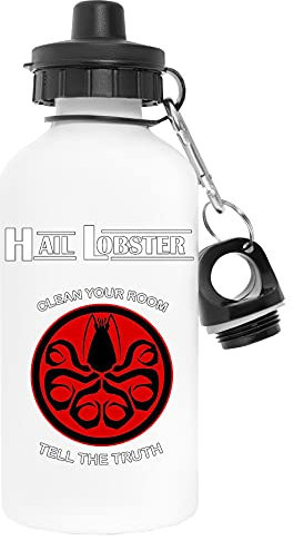 Enigmae Hail Lobster Clean Your Room Weiß Wasserflasche Aluminium Sports Reise Draussen White Water Bottle Travel Outdoor