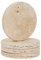 WORHE Lot de 4 sous-verres ronds en marbre naturel travertin - Dos en liège antidérapant - Cadeau de pendaison de crémaillère, mariage, protège les tables contre les taches et les rayures (BD140)