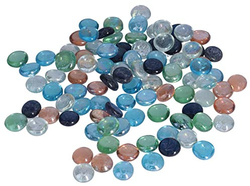 needlid Perles de Verre Bleues, décoration de Galets de Verre de décoration d'amélioration de Couleur pour la décoration d'aquarium