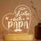 Papa Geschenk von Tochter Sohn, Ich Liebe Dich Papa Acryl Platte Nachtlicht für Papa Weihnachtsgeschenke, Beste Papa Geburtstag Vatertag Geschenke Idee, Soft Warm weiße Beleuchtung