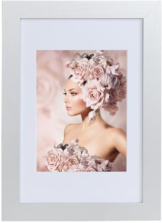 IDEAL TREND Bilderrahmen Holz Rahmen Plexi Acryl Collage Wanddeko Poster quadratisch S215: Farbe: Silber | Format: 30x40