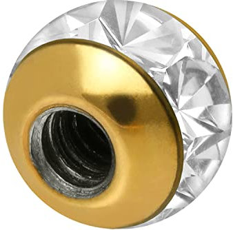 PIERCINGLINE Universelle CHIRURGENSTAHL Schraubkugel EPOXY RING Piercing Aufsätze Kugel Ersatz Goldfarben 1,6 x 6 mm