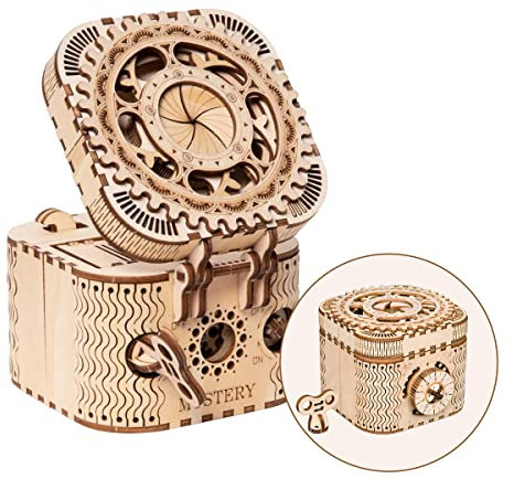 RoWood 3D Puzzle Rätselbox aus Holz - DIY Schatztruhe Cluebox Holzpuzzle Modellbau Modellbausatz für Erwachsene und Jugendliche - Basteln Geschenke für Männer und Frauen