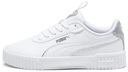 Puma Carina L Damen Sneaker Leder Schuhe Weiss 370325 02 | Die Puma Carina L Damen Sneaker – stilvoll aus Leder, mit griffiger Gummisohle für besten Halt, die Komfort schätzen!