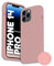 Phonix Cover per iPhone 14 Pro Silicone Liquido Rosa Antico Chiaro Italia - Custodia per iPhone 14 Pro compatibile con Ricarica Wireless - Cover per iPhone 14 Pro Morbida Antiurto