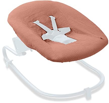 hauck Schonbezug für Babywippen und Newborn Aufsätze Alpha Bouncer Premium, Alpha Bouncer Deluxe, Alpha Bouncer 2in1, Atmungsaktive Musselin Baumwolle, 85 cm x 74 cm x 0,25 cm (Cork)