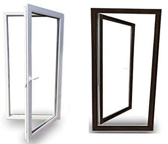 EcoLine Balkontür - Terrassentür - 2-Fach Verglasung - Farbe: innen weiß/außen dark oak - Profil: 60 mm - BxH: 700x1700 mm - DIN Rechts