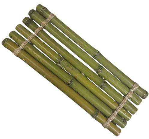 ABOOFAN Small Bamboo Raft Fish Tank Decoration Waterfall Fountain Board Aquarium Ornament DIY Pond Floating Decor Planter Base for Indoor Outdoor Zen Garden Decor Green
