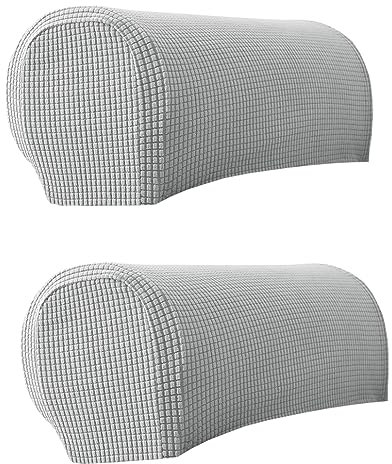 ZHULONGRUSHUI Sofa-Armlehnen-Bezüge, weiche Stretch-Armlehnenbezüge für Stühle, Couch, Sofa, Sessel, Schonbezüge, Möbel-Armlehnenschutz für Sofa, Couch, Stuhl, Liege (Hellgery)