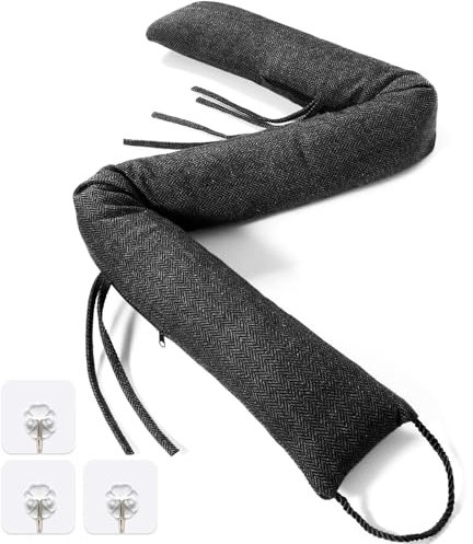 POWZOO Boudin de Porte Anti Froid 120cm - comme Boudin de Porte ou Boudin de Fenêtre Contre Le Froid - Anti Bruit - Lavable - Économise de l'Énergie - Extra Lourd - Coussin de Porte Tissu.