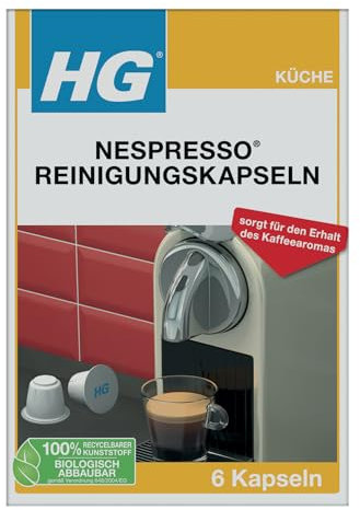 HG Paquete de 6 cápsulas de limpieza para máquinas Nespresso