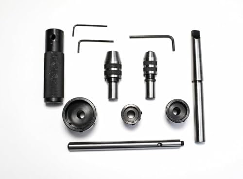 PRAZTECH® Threading & Tapping Tool | Lathe Tailstock Attachment Accessory | tap die Holder Set | High Quality Steel (MT3 - Morse Taper 3)