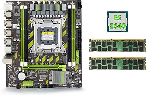 DKSooozs Placa Base X79+E5 2640 CPU+2X8GB DDR3 1600Mhz REG ECC Conjunto de Memoria RAM LGA 2011 M.2 NVME Placa Base