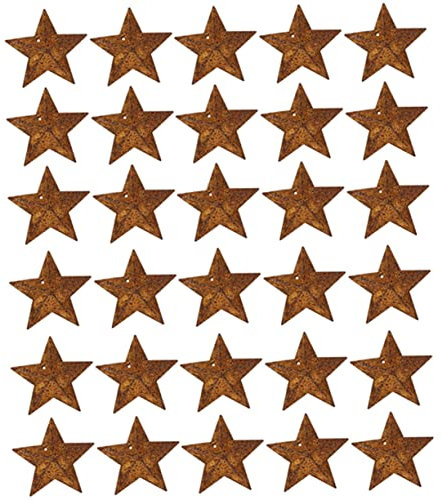 DECHOUS Metall Scheunensterne 30 Stück Rustikale Weihnachtsdekoration Rostige Sterne für Zuhause